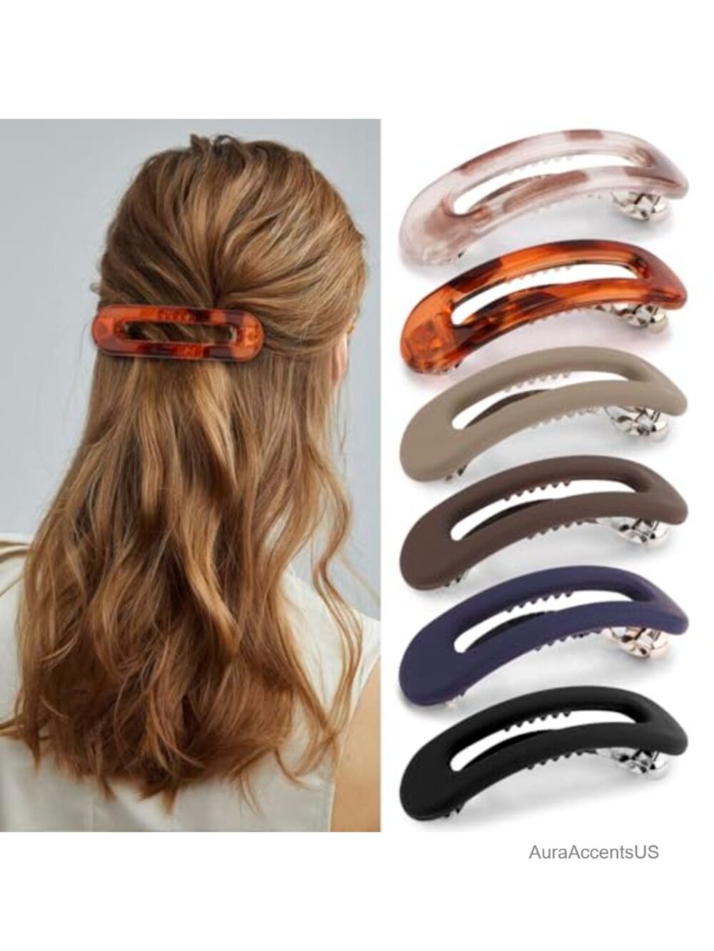 French Hair Clip Barrettes for Women Thick Thin Hair Non Slip Strong Hold Metal